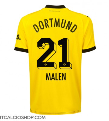 Borussia Dortmund Donyell Malen #21 Prima Maglia 2023-24 Manica Corta